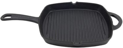 Tomado Vis bakken Grillpan - Vierkant - Gietijzer - zwart - D26 cm - Keuken bak pannen