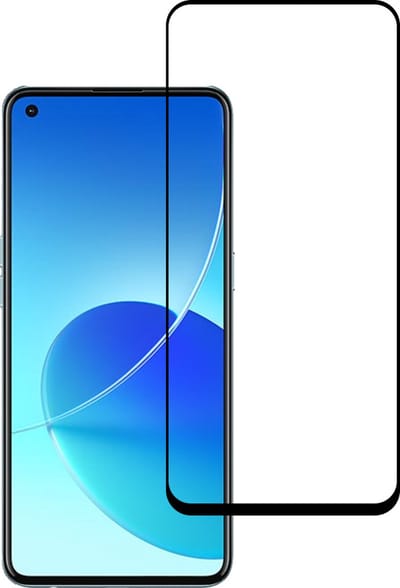 Smartphonica Screenprotector Geschikt voor Oppo Reno 6 - Full Cover Tempered Glass - Gehard glas Geschikt voor Oppo Reno 6 geschikt voor Oppo Reno 6