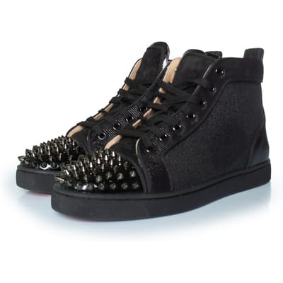 Christian Louboutin glitter high top spike sneakers