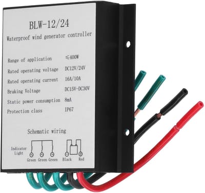 Dailygoody - Krachtige Windgenerator - Duurzame Energie Oplossing - Waterdicht - 400 W - Inclusief Laadregelaar - Geschikt voor Thuisgebruik - Aluminium