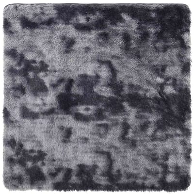 vidaXL - Hoogpolig - vloerkleed - NAVARRA - 240x240 - cm - polyester - donkergrijs