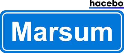 Hacebo - Plaatsnaam Sticker - 29x10 CM - Marsum sticker - Verkeersborden sticker - grappige cadeaus - Marsum