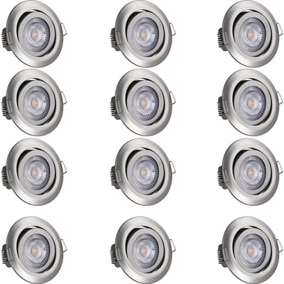 LED Inbouwspots Krog 12 stuks Nikkel Dimbaar