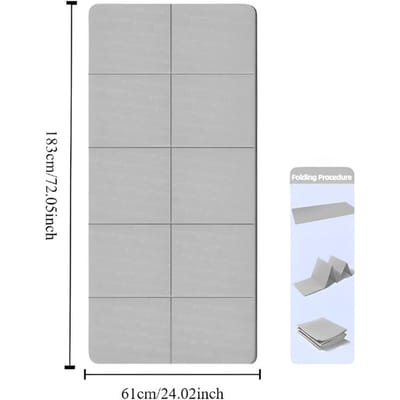 Tapis de Yoga Pliable Écologique TPE Antidérapant Double Face pour Voyage Fitness Pilates Exercices au Sol gray