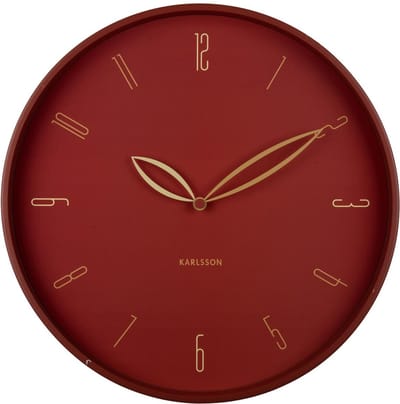 Karlsson Wandklok Petals - Rood - Ø40cm - Wandklok Scandinavisch