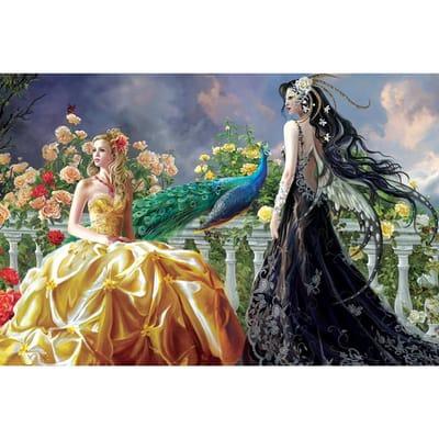 Diamant schilderij kruissteek cartoon prinses volledige ronde handwerk ambachtelijke diamant borduurwerk 20X30CM gray