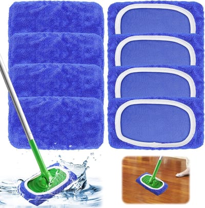8 Herbruikbare Microvezeldoeken voor Dweil - Geschikt voor Harde en Houten Vloeren (Blauw)