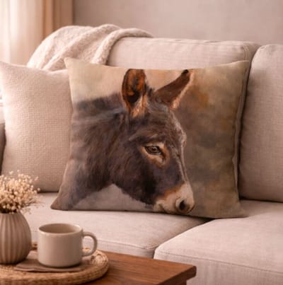 Canvas Gentle Donkeys Collection Kussenhoes - Ezel - Ezels - 45x45 cm