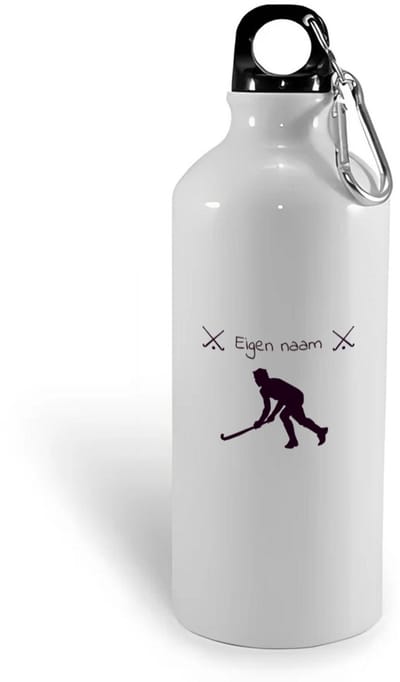 Hacebo® - Hockey met eigen naam - waterfles - Hockey - Jongens en meisjes - Cadeau - Verjaardag - Geschenk - Gepersonaliseerd - water fles - 400ML