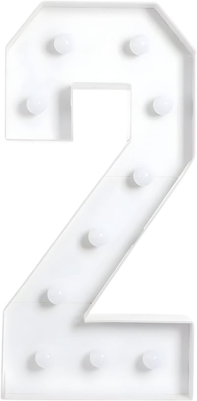 Reuze nummer LED-lamp – Voor verjaardagsfeestjes, jubileum, bruiloft, kerst of thuisgebruik – DIY decoratie – 100x48 cm, 0–9, wit