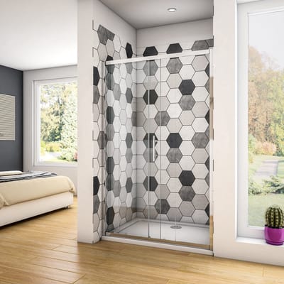 Schuifdeur 100x190cm, helder veiligheidsglas