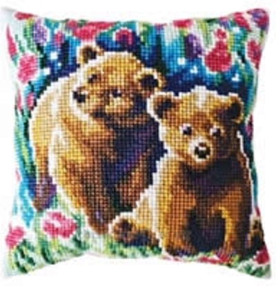 Collection d'Art Bear Cubsl Kruissteekkussen pakket 5478