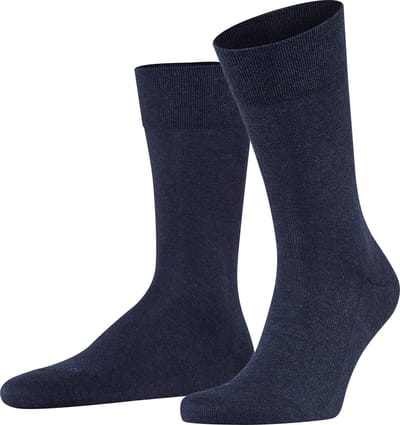 FALKE Sensitive London met comfort tailleband katoen sokken heren blauw - maat 39-42