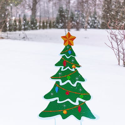 Janse® Kerstboom tuinsteker - Kerst - Kerstversiering - Kerstaccessoires - Decoratief kerstfiguur - Tuindecoratie - Feestdagen - Tuinversiering - Winter figuren - Metalen tuinstekers
