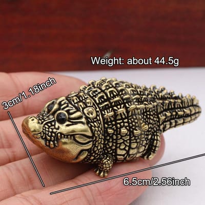 Antiek Messing Krokodil Klein Beeldje Bureau Decoratie Vintage Dier Alligator Miniatuur Beeldjes Huis Decoratie Ornament Ambachten