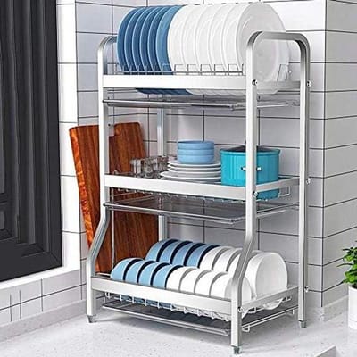 Opvouwbaar Afdruiprek - Keukenrek - Keuken Organiseren - Roestvrij Staal - 42x27x60cm - Zilver