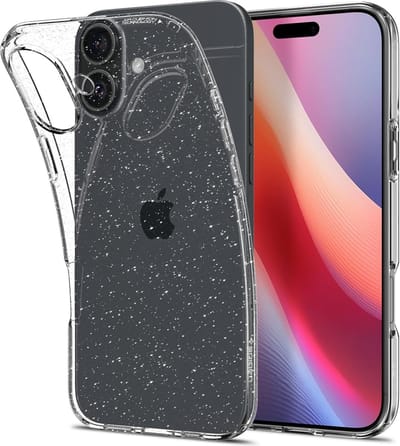 Spigen Geschikt voor Apple iPhone 16 - Liquid Crystal Glitter Quartz - Back Cover Hoesje - Transparant