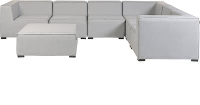 AREZZO - Loungeset voor 7 - Lichtgrijs - Lichtgrijs - Polyester