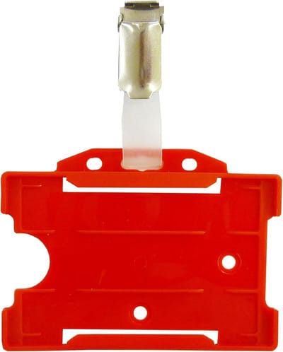 ID Kaarthouder - Badgehouder - Werk Identificatie - Dubbelzijdig Bruikbaar - 9x6.5cm - Rood