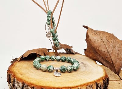 Handgemaakte natuursteen Geluksarmband met hanger "Astrologische Symbolen " Qinghai hade " -8 mm diameter van de korrel- Diameter armband 20 cm - Kies je favoriete Astrologische Symbolen - Een mooi cadeau voor familie en vrienden