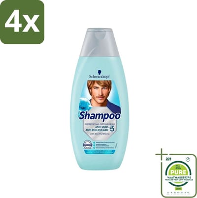 Schwarzkopf - Shampoo Anti-Roos - Tegen Schilfers & Jeuk - 400 ml - Voordeelverpakking - 4 stuks - Anti-roos shampoo - Roos bestrijding
