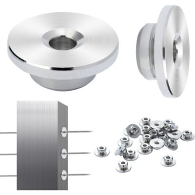 VEVOR 51-pack kabelleuningset, 1/8 inch wielbeschermhoezen, bundel met zwarte onzichtbare 1/8 inch persspanner en klem, kabelleuningpaalbeschermhoezen voor 0,41 inch horizontale gatpaal