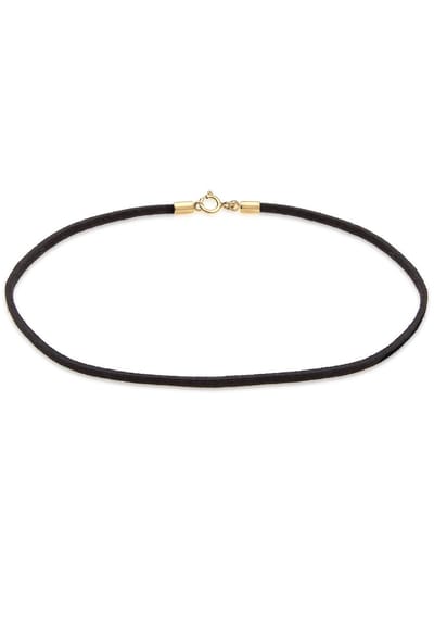 Elli - Halsketting - Dames Choker Basis Trend met Suède Zwart in 925 Sterling Zilver - Dames