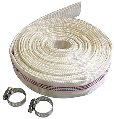 Afvoerslang, geurvrij, met 2 klemmen, geschikt voor dompel- en andere waterpompen, voor het legen van vijvers, tuinirrigatie, whirlpools, zwembaden, wit, 10 m x 25 mm