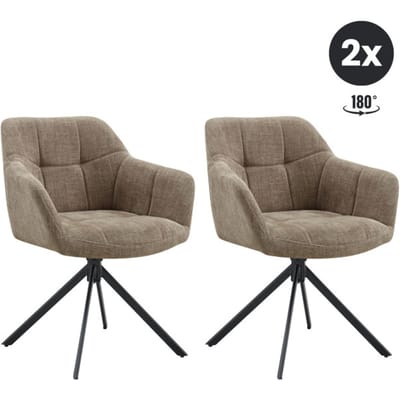 Multifurn 2x eetkamerstoel jesse stof naturel