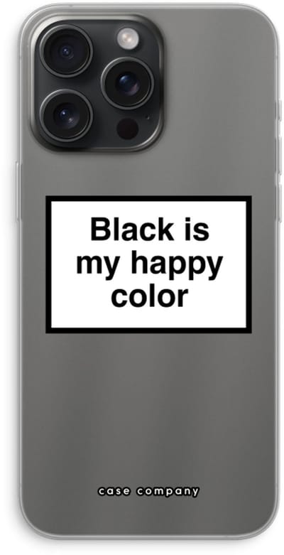 Case Company® - Hoesje geschikt voor iPhone 15 Pro Max hoesje - Black is my happy color - Soft Cover Telefoonhoesje - Bescherming aan alle Kanten en Schermrand