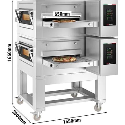 GGM Gastro (2 Stück) Gas Durchlaufofen - 1550x2000mm - Touch - Bandbreite: 650mm - inkl. Untergestell