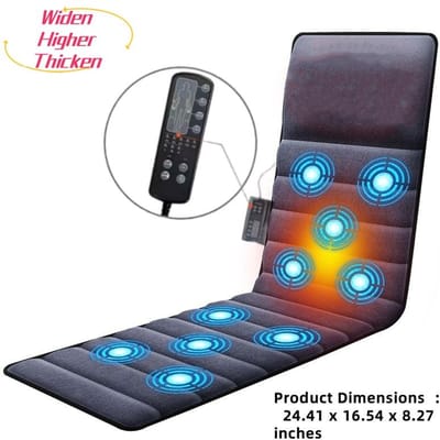Volledig Lichaamsmassage Matras Acupressuur Massage Nek Kneed Warmtetherapie voor Onderrug 10-Zone Vibratie 12V Grijs Fluweel UK