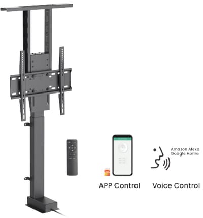 TV standaard elektrisch verstelbaar met afstandsbediening en APP - tv lift gemotoriseerde inbouw tv standaard in kast - 32 tot 55 inch - kijkhoogte 64 cm tot 138 cm