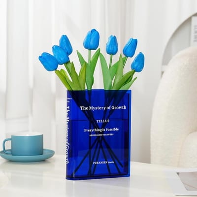 Acryl bloemenvaas voor moderne kamerdecoratie - boekstijl vaas voor kantoor en woonkamer