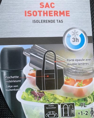 Koeltas, isolerende tas, 9 L