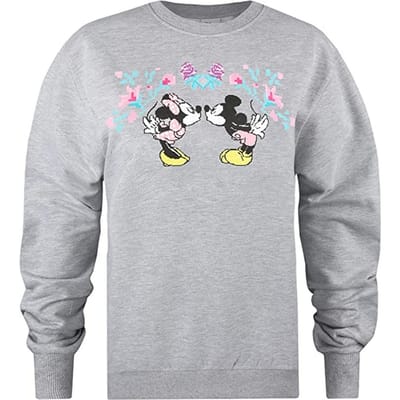 Disney Dames/dames Mickey & Minnie Mouse Kruissteek Sweatshirt (Sportgrijs)