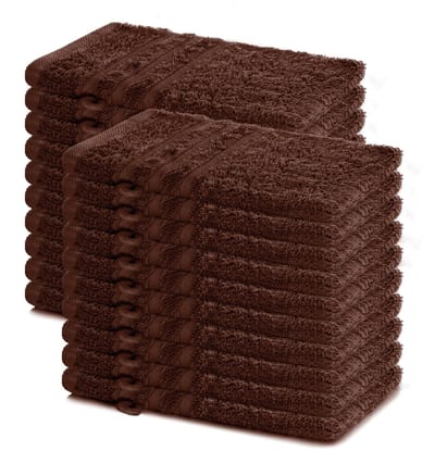 Lavea® Set van 20 washandjes 15x21 cm – 100% katoen – Zacht en absorberend – Ideaál als washandje, gastendoekje of handdoek voor dagelijks gebruik – Koffiebruin