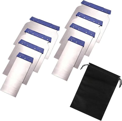 Plamuurset met 8 flexibele metalen vlakspatels voor gladmaken en vullen, ideaal voor renovatie en schilderwerkzaamheden, 41/68/88/105 mm
