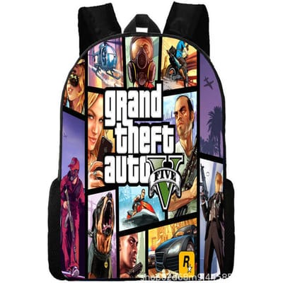Grand Theft Auto Grand Theft Auto Perifere Animatie Rugzak Schooltassen voor Mannen en Vrouwen standard