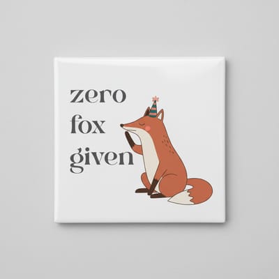 “Zero Fox Given” Grappige Vos Decoratieve Tegel – Humoristische Dieren Wanddecoratie – Keramische Tegel 15×15 cm