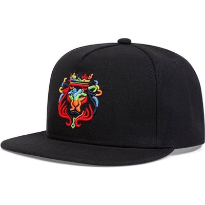 Unisex Leeuwen Kroon Borduurwerk Hip-Hop Hoeden Buiten Verstelbaar Casual Baseballpetten Zonnehoed black