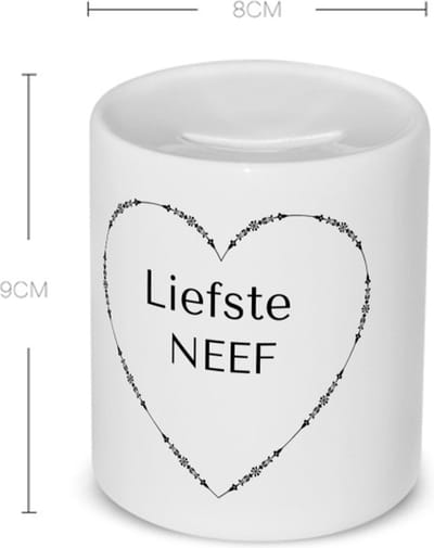 Akyol - liefste neef Spaarpot - Neef - de liefste neef - verjaardag - cadeautje voor neef - neef artikelen - kado - geschenk - 350 ML inhoud