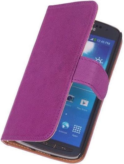 BestCases.nl Polar Echt Lederen Lila Sony Xperia T3 Bookstyle Wallet Hoesje