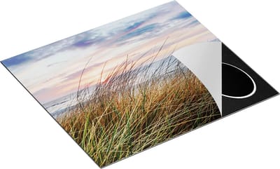Chefcare Inductie Beschermer Duinen Planten met Zee en Zonsondergang - Duinen - 60x50 cm - Afdekplaat Inductie - Kookplaat Beschermer - Inductie Mat