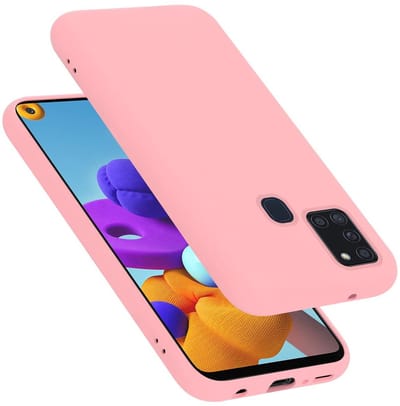 Cadorabo Hoesje geschikt voor Samsung Galaxy A21s in LIQUID ROZE - Beschermhoes gemaakt van flexibel TPU silicone Case Cover