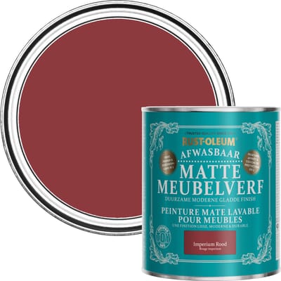 Rust-Oleum Rood Afwasbaar Matte Meubelverf - Imperium Rood 750ml
