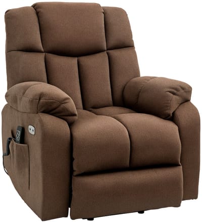 Sta op stoel - Relaxfauteuil - Zetel - Stof - 1 persoons - Met armleuning - Zeer comfortabel - Elektrisch - Bruin