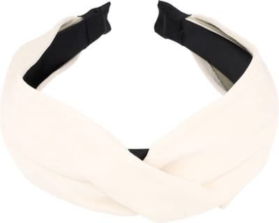 Haarsoires Haarband Diadeem 6cm – Twist Kreukelpatroon Stof – Creme - Zachte Knoop Hoofdband - Haaraccessoire voor Dames & Meisjes - Zachte Haarbeugel - voor Dames & Meisjes - Comfortabel voor Dames & Meisjes - Universele Maat