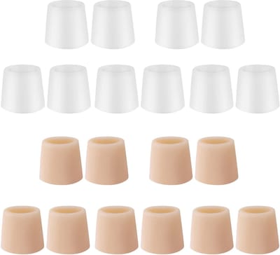20 stuks teenbeschermers, teenhoesjes, beschermende siliconen teenbeschermers voor dames (huidskleur, wit)