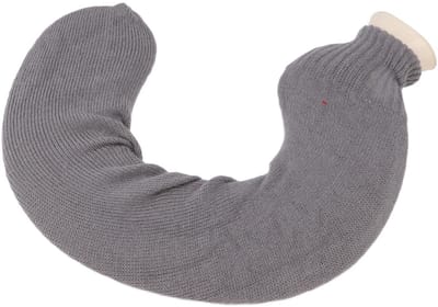 Dailygoods - U-vormige warmwaterzak, zacht, 1 l, waterinjectie, hals en schouder-warmwaterkruik met zachte overtrek voor reizen (grijze pure kleur)